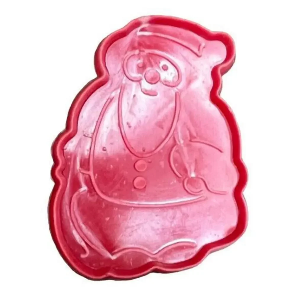 Vintage Christmas Cookie Cutters‎ Set of 5 Red Plastic Santa Snowman Tree Angel